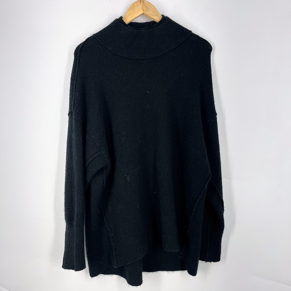 Free People Womens Oversized Mock Neck Knit Sweater Dress Exposed Seam Size XS